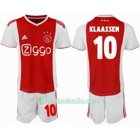Camisolas de Futebol Ajax KLAASSEN 10 Criança Equipamento Principal 2018/19 Manga Curta